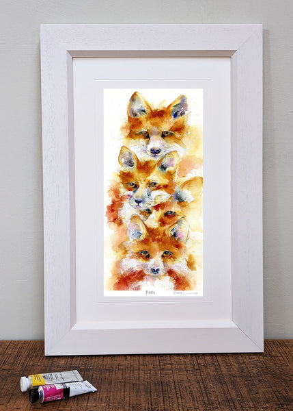 Red Fox Art Framed Print Nature inspired interior design designed by artist Sheila Gill