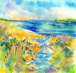 Rock Pools, Camel Estuary, Cornwall Art Print designed by artist Sheila Gill

