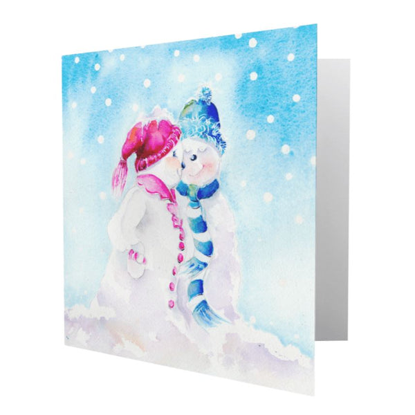Romantic Snowmen For Christmas Card Pack Sheila Gill Fine Art 