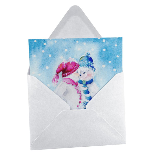 Romantic Snowmen For Christmas Card Pack Sheila Gill Fine Art