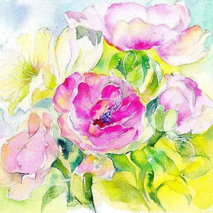 Rose & Lily Greeting Card designed by artist Sheila Gill