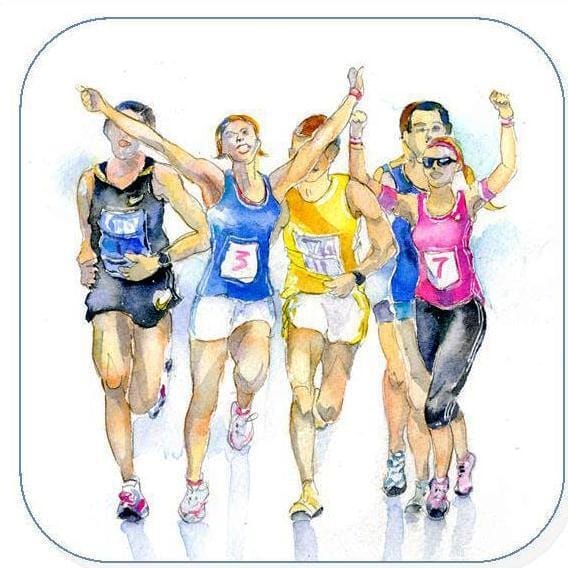 Runners Coaster Sheila Gill Fine Art