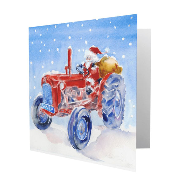 Santa's Tractor Christmas Card Pack Sheila Gill Fine Art 