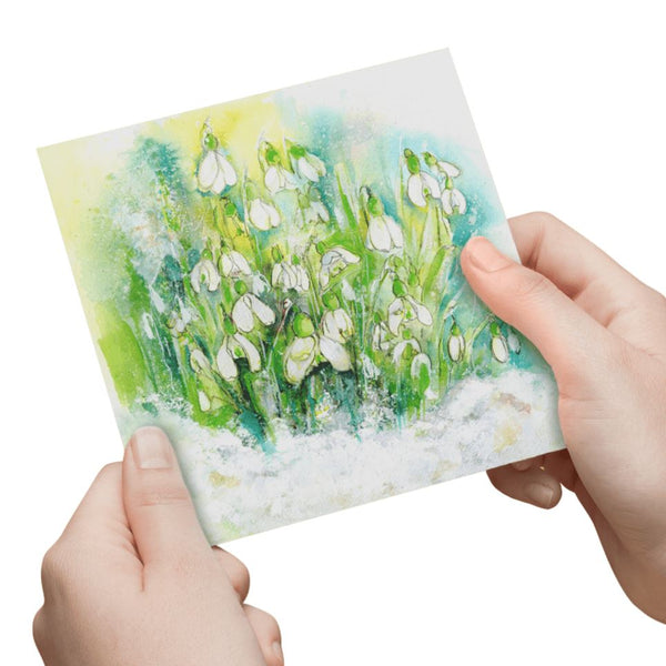 Snowdrops Flower Greeting Card Sheila Gill Fine Art 