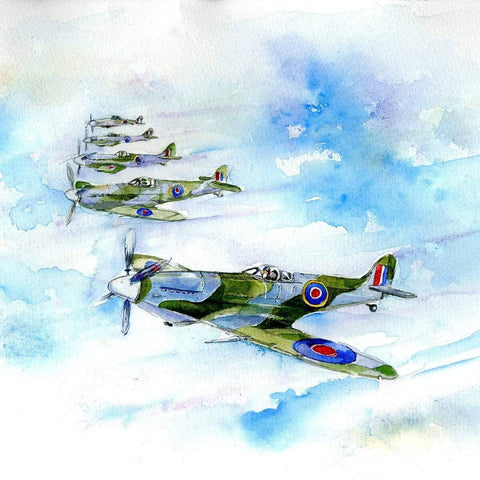 Spitfire Greeting Card by Sheila Gill Art
