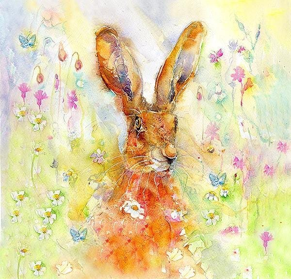 Hare Greeting Card designed by artist Sheila Gill
