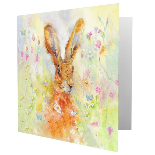 Hare Greeting Card designed by artist Sheila Gill