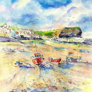 Staithes Greeting Card designed by artist Sheila Gill