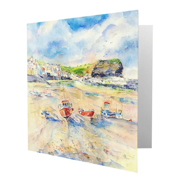 Staithes Greeting Card designed by artist Sheila Gill