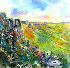 Stanage Edge Greeting Card designed by artist Sheila Gill

