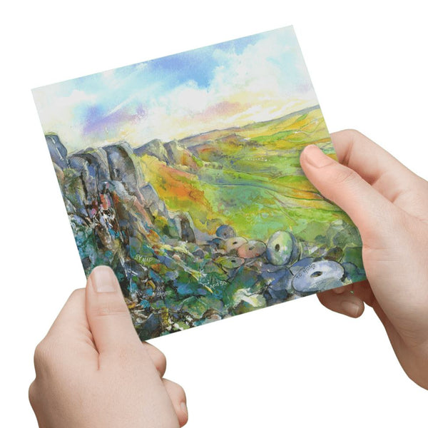 Stanage Edge Greeting Card designed by artist Sheila Gill

