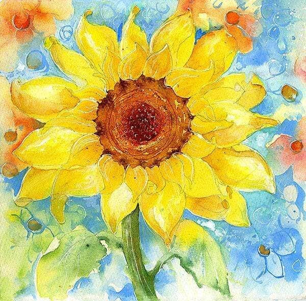 Sunflower Greeting Card designed by artist Sheila Gill