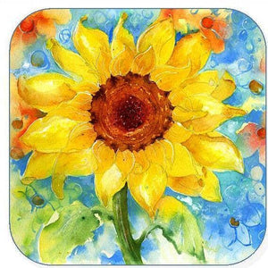 Sunflower Flower Coaster Sheila Gill Fine Art
