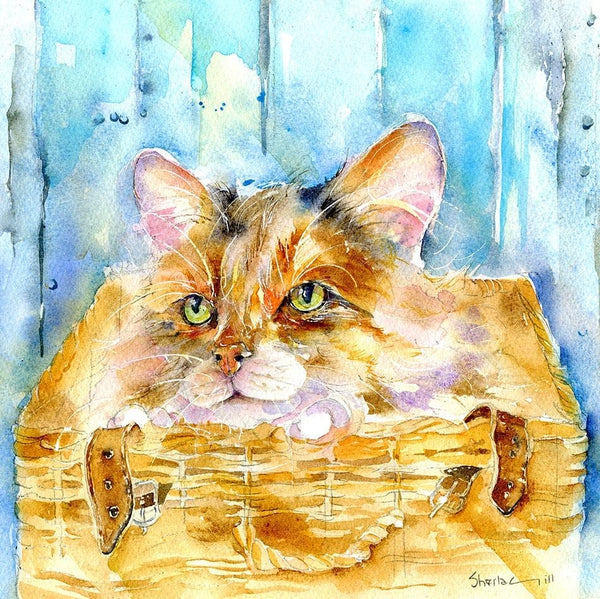 Tabby Cat Art Print designed by artist Sheila Gill
