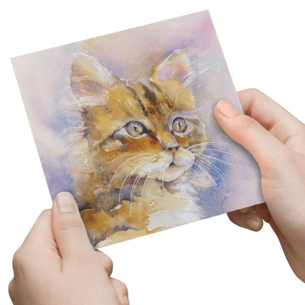 Tabby Kitten Greeting Card designed by artist Sheila Gill