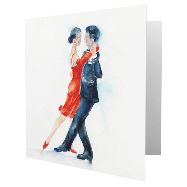 Tango Dance Greeting Card designed by artist Sheila Gill
