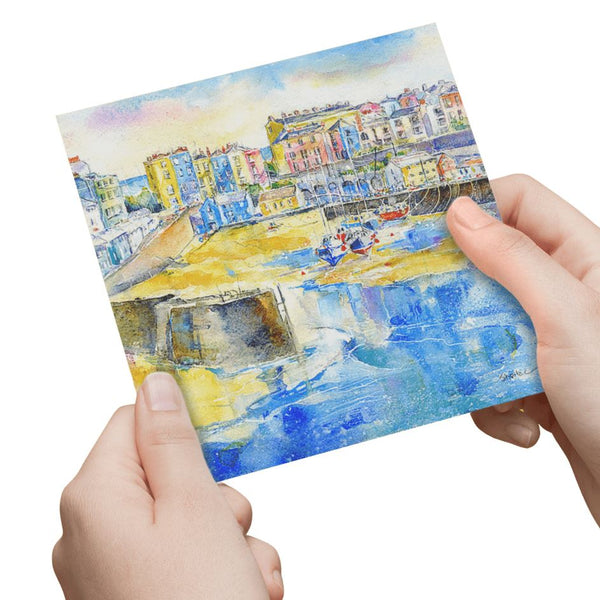 Tenby Wales Greeting Card designed by artist Sheila Gill