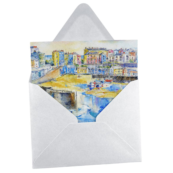 Tenby Wales Greeting Card designed by artist Sheila Gill