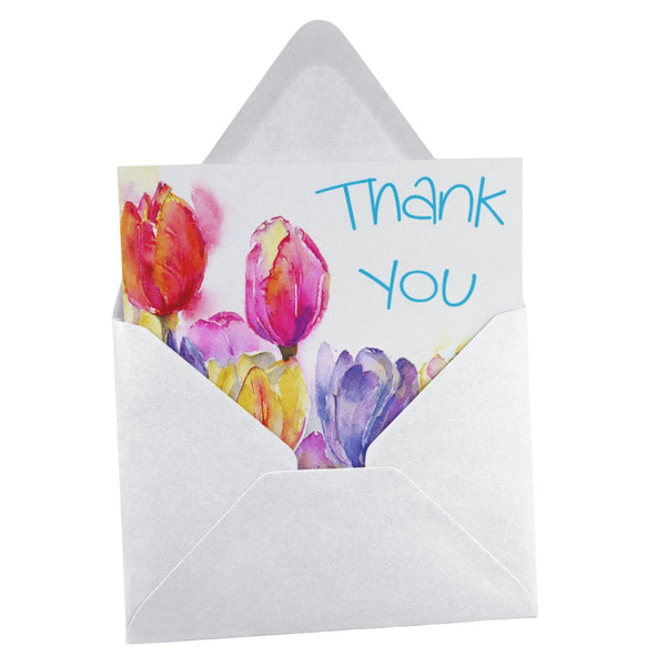 Thank You Tulip Greeting Card designed by artist Sheila Gill
