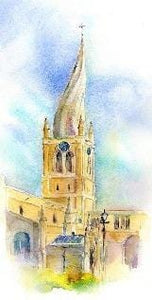 The Crooked Spire Chesterfield Card designed by artist Sheila Gill