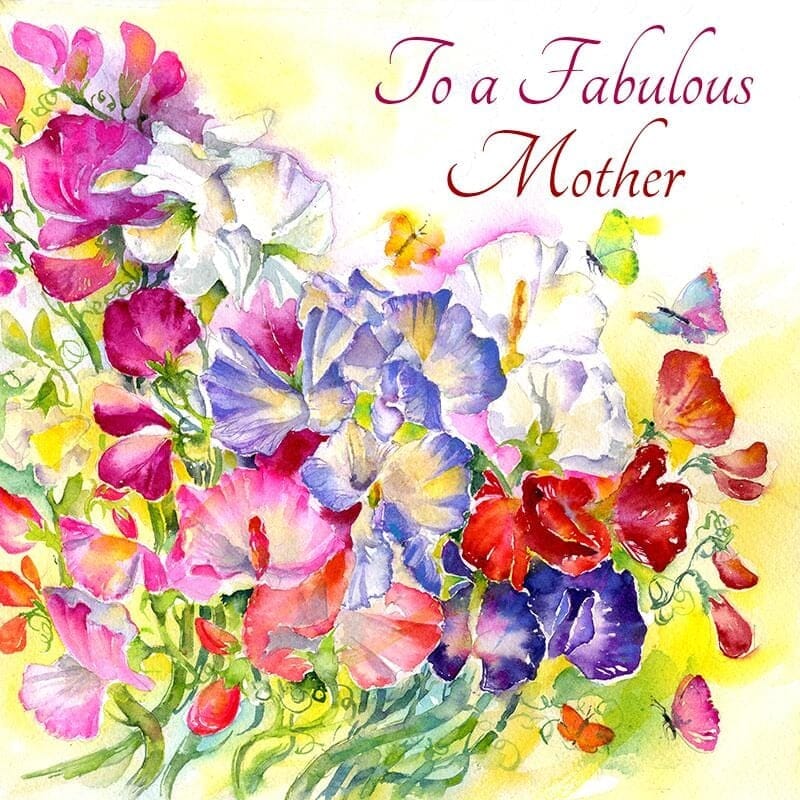 To a Fabulous Mother Greeting Card designed by artist Sheila Gill