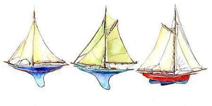 Toy Yachts Greeting Card designed by artist Sheila Gill
