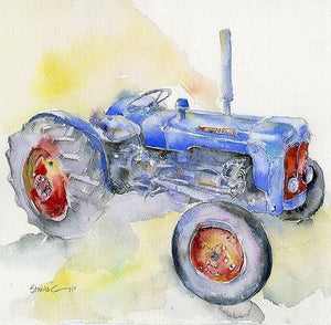 Vintage Tractor Greeting Card designed by artist Sheila Gill
