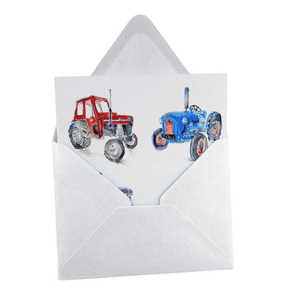 Fine Art Tractor Greeting Card designed by artist Sheila Gill