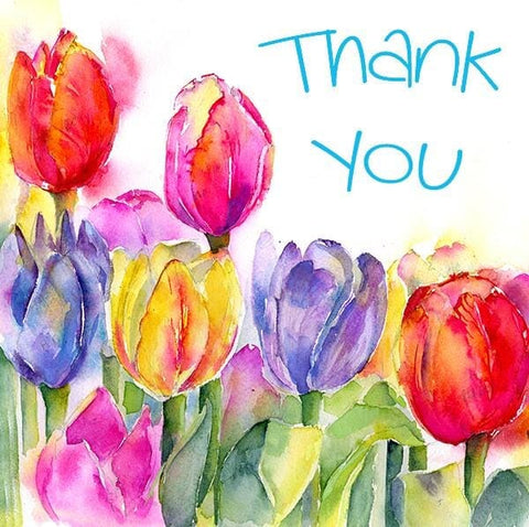 Tulips Flower Thank You Notelet Card Pack Sheila Gill Fine Art 