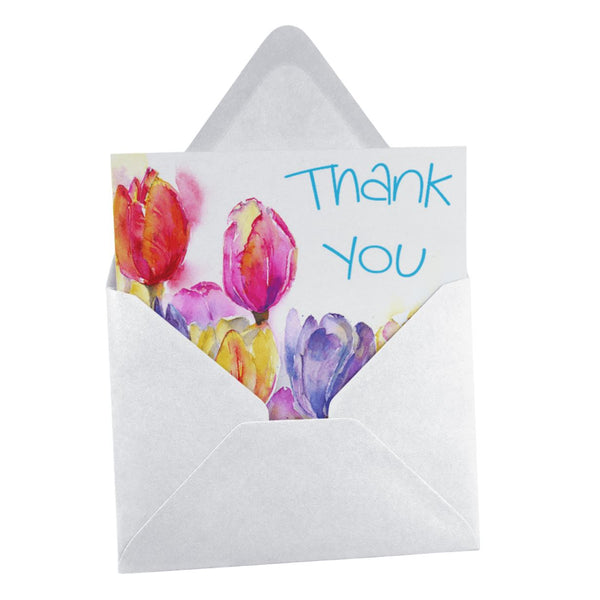 Tulips Flower Thank You Notelet Card Pack Sheila Gill Fine Art 