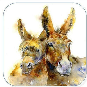 Two Donkeys Coaster Sheila Gill Fine Art 