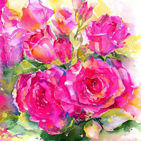 Vintage English Rose Greeting Card designed by artist Sheila Gill