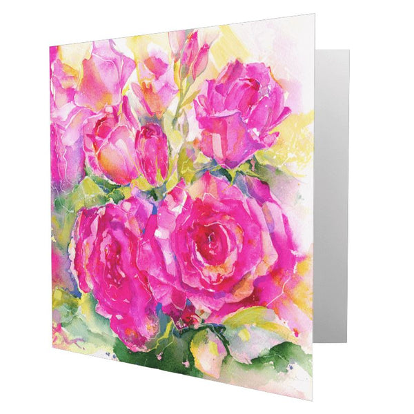 Vintage English Rose Greeting Card designed by artist Sheila Gill