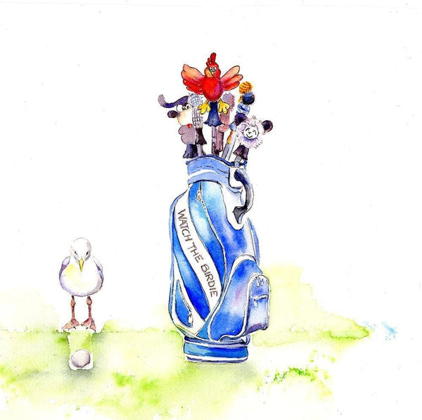 Watch the Birdie Golf Greeting Card designed by artist Sheila Gill