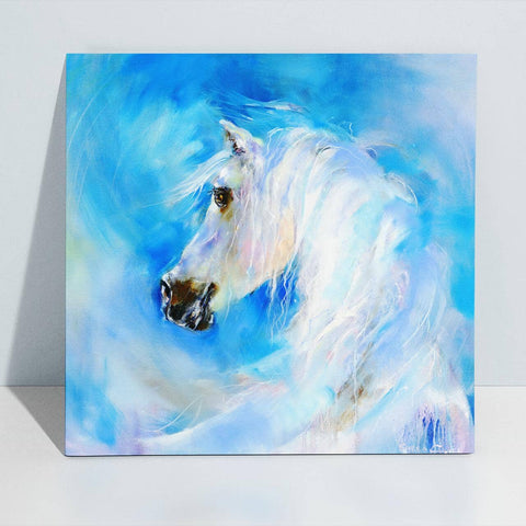 White Andalusian Horse Canvas Art Print designed by artist Sheila Gill
