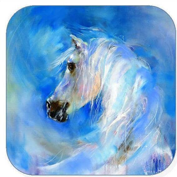 White Andalusian Horse Coaster Sheila Gill Fine Art