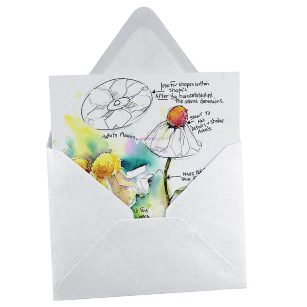 White Poppy Art Greeting Card