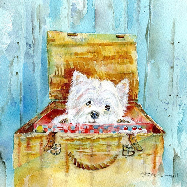 White West Highland Terrier Dog Art Print designed by artist Sheila Gill
