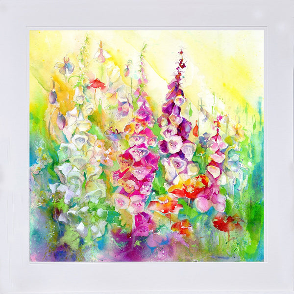 Wild About the Garden - Foxgloves Floral Art Picture home decoration by artist Sheila Gill