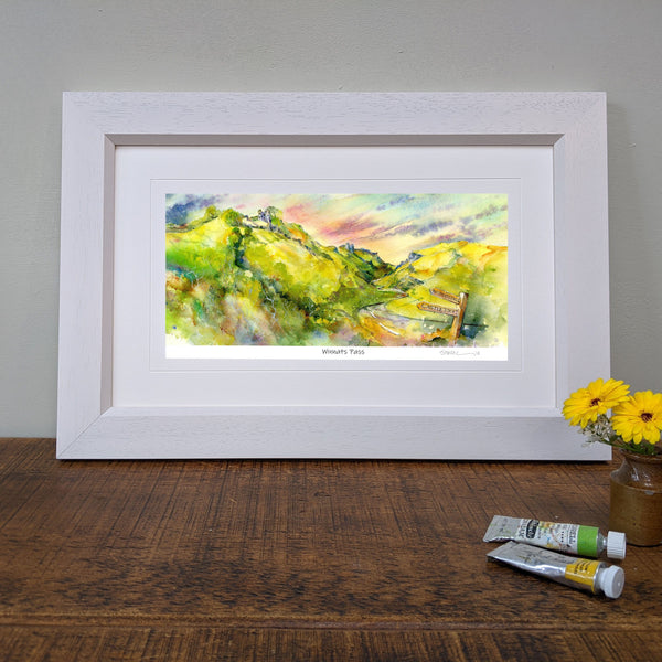 Winnats Pass, Peak District Framed Art Print designed by artist Sheila Gill