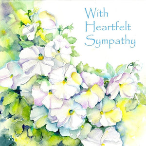 With Heartfelt Sympathy Condolence Card designed by artist Sheila Gill