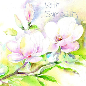 Magnolia with sympathy card designed by artist Sheila Gill