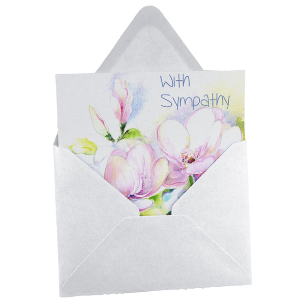 Magnolia with sympathy card designed by artist Sheila Gill
