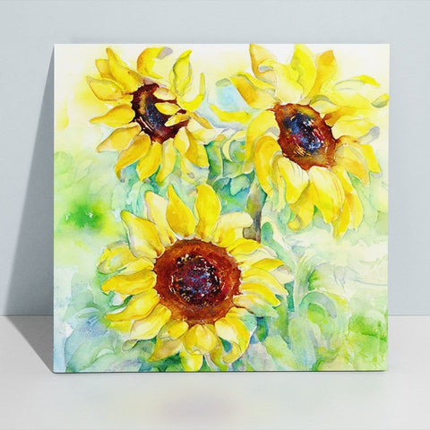 Yellow Sunflowers Canvas Art Print designed by artist Sheila Gill
