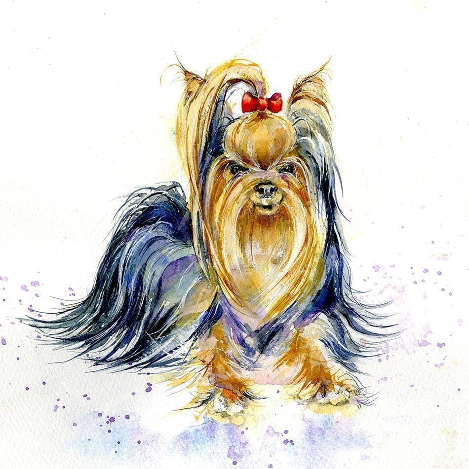 Yorkshire Terrier Dog Art Print designed by artist Sheila Gill
