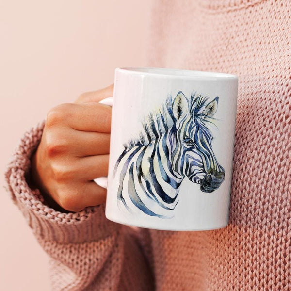 Zebra China Mug designed by artist Sheila Gill
